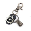 Vintage cowhide keychain multipurpose alloy anchor pendant accessorypicture10