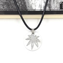 New necklace double color maple leaf stainless steel pendant necklace pendant titanium steel jewelrypicture10