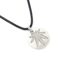 New necklace double color maple leaf stainless steel pendant necklace pendant titanium steel jewelrypicture11