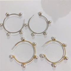 Korea Dongdaemun Perlen ohrringe, elegantes Temperament, übertriebene große Ring ohrringe, weibliche S925 Silver Needle