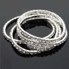 Korean version of jewelry wholesale full diamond single row elastic bracelet shiny bracelet