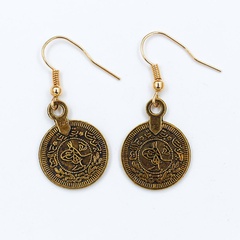 Ali Express Wish Hot Sale Ethnische geometrische runde Ohrringe Retro Totem Ohrringe Indische ägyptische Münzen Ohrringe