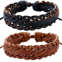 Wholesale retro personality male imitation leather bracelet woven multilayer bracelet