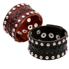 Vintage woven bracelet new men's bracelet wide leather cowhide bracelet