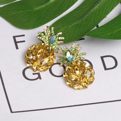 New jewelry rhinestone crystal pineapple earrings fruit earrings