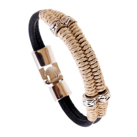 Vintage Hand Woven Cowhide Bracelet New Jewelry Wholesale's discount tags