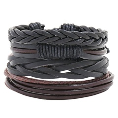 Jewelry multi-layer woven leather bracelet diy four-piece combination leather bracelet