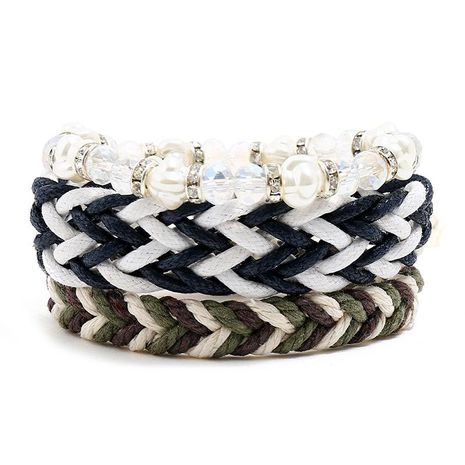 Hand-woven hemp rope bracelet, hand rope, simple crystal bracelet, student bracelet's discount tags