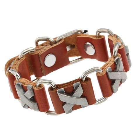 Fashion alloy cowhide bracelet leather jewelry bracelet wholesale couple bracelet NHPK191610's discount tags