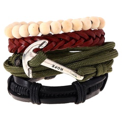 Simple Retro Woven Alloy Leather Bracelet Bracelet Leather Bracelet