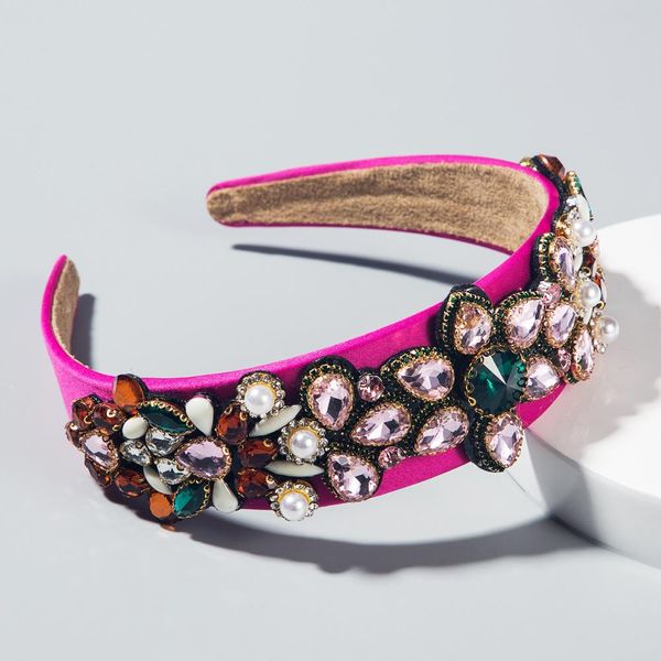 New headband high-end women's headband baroque stained glass diamond ...