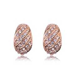 New exquisite full diamond ear clip fashion ear pin Korean earrings wholesale