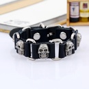 Jewelry punk leather bracelet alloy skull leather cowhide braceletpicture22