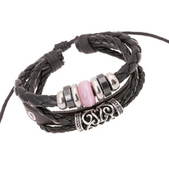 Retro personality leather bracelet fashion temperament wild beaded leather bracelet new bracelet