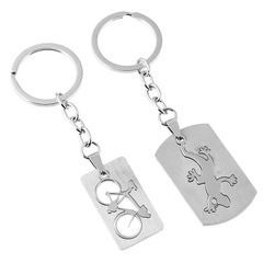 Stainless Steel Gecko Bicycle Keychain
