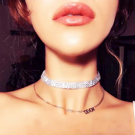 Collar gargantilla multicapa cadena de clavícula collar de moda joyería de mujer's discount tags