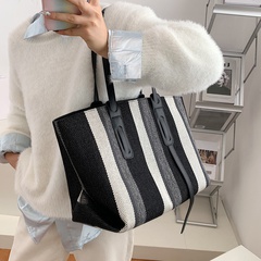 new trendy canvas women's large-capacity one-shoulder tote handbag