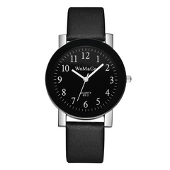Korean large dial  fashion simple college style digital face quartz belt watch