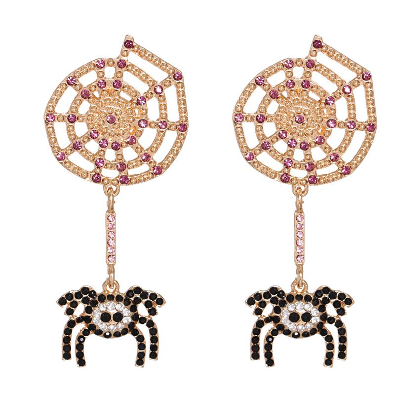 creative spider exaggerated insect fun Halloween earrings