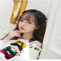 Korean oversized bow chiffon pure color fabric headband