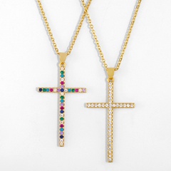 creative inlaid colorful zircon jewelry pendant necklace