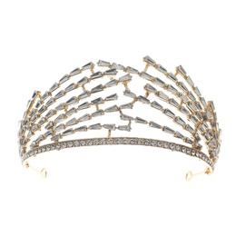 Diadema de lujo ligera con diamantes de imitacin de aleacin corona nupcial barrocapicture9