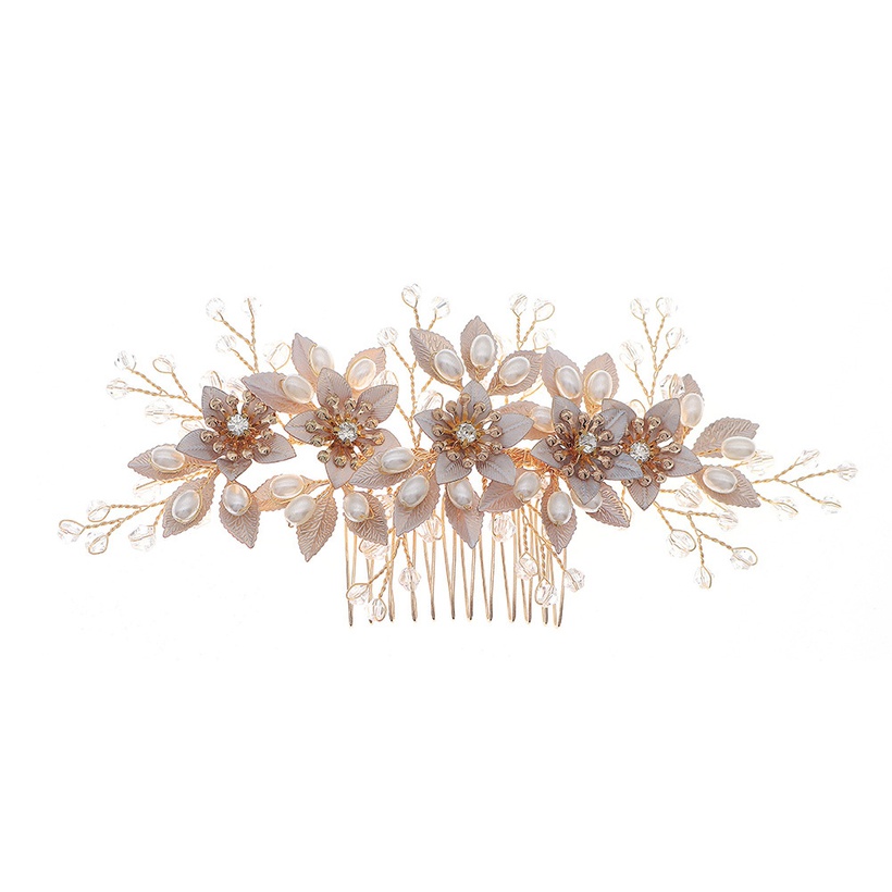 Bijoux Fantaisie Bijoux De Mariage | Coren Nouveau Mariage Antique PerleLa Main Fleur Marie Robe De Marie Cheveux Insrer Peigne - VN52331