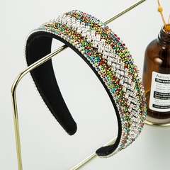 new creative diamond-studded fabric wide-brimmed headband
