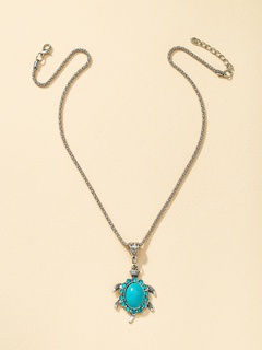neue Schildkröte Anhänger Diamant blau Mode Halskette