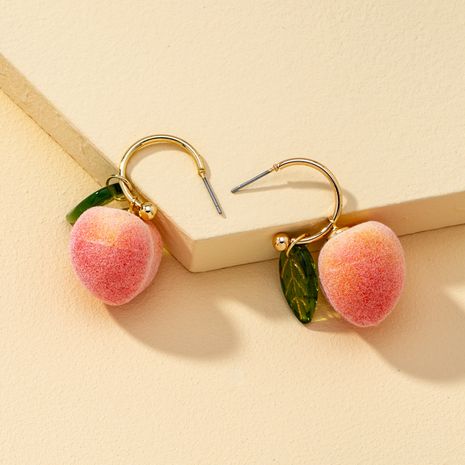 Korean new popular fashion exquisite little peach earrings's discount tags
