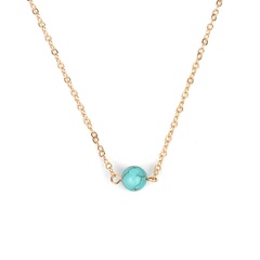 Fashion all-match turquoise beads pendant short clavicle necklace