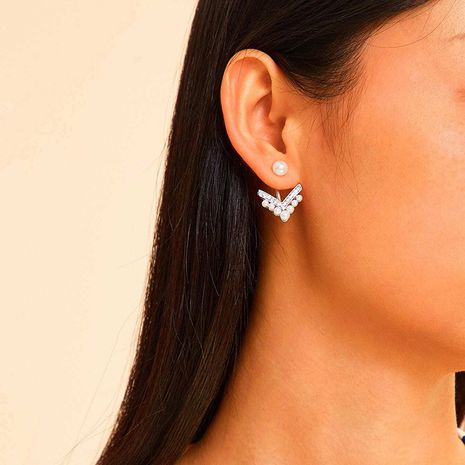 Koreanische S925 Silber Nadel Mode Diamant Perlen Ohrringe's discount tags