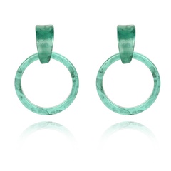 new round geometric acrylic acetate green resin fashion earrings