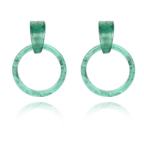 new round geometric acrylic acetate green resin fashion earrings's discount tags