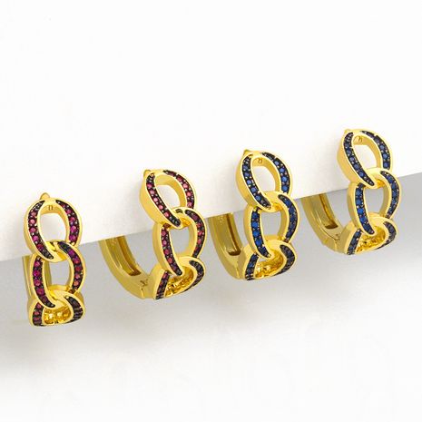 hip-hop micro-inlaid zircon twist earrings's discount tags