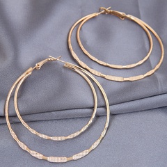 fashion metal simple double circle temperament earrings