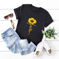 women's tops sunflower pure cotton short-sleeved T-shirt