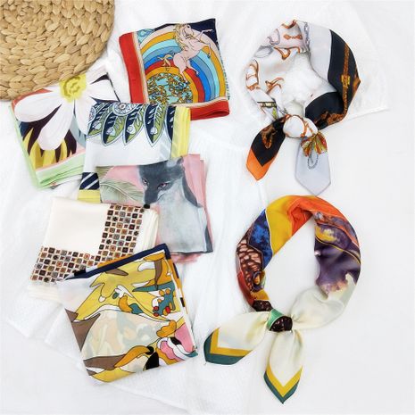70 petite écharpe carrée foulard en soie femmes foulard d'été cou protecteur de cou coréen mince's discount tags