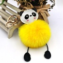 PU leather panda fur ball keychain imitation rex rabbit fur fashion Christmas gift pendantpicture13