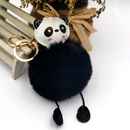PU leather panda fur ball keychain imitation rex rabbit fur fashion Christmas gift pendantpicture14