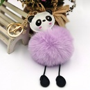 PU leather panda fur ball keychain imitation rex rabbit fur fashion Christmas gift pendantpicture15