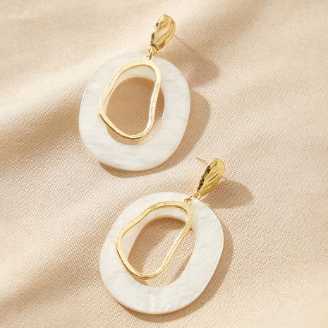 New Korean acrylic resin geometric round irregular shell earrings's discount tags