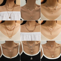hot selling multi-layer hip hop metal thick chain long necklace