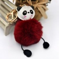 PU leather panda fur ball keychain imitation rex rabbit fur fashion Christmas gift pendantpicture20