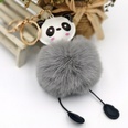 PU leather panda fur ball keychain imitation rex rabbit fur fashion Christmas gift pendantpicture24