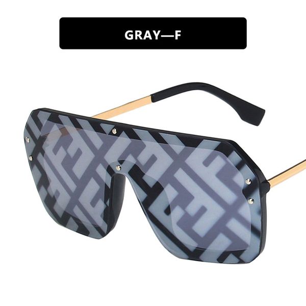 F letter one-piece metal large fashion all-match sunglasses NHKD262130