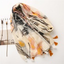 Korean cotton and linen scarf women plain bougainvillea spring thin silk shawl beach towelpicture13