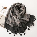 Colorido algodn y lino otoo e invierno crculo coreano costura bufanda larga chal de doble usopicture23