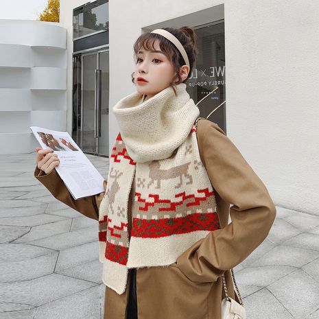 Winter knitted warm wool shawl soft Christmas deer scarf's discount tags