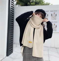 autumn and winter new solid color knitted wool warm scarf soft cute shawl